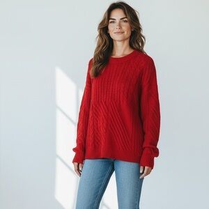 Poshmark NWT Old Navy Red Cable knit Sweater S